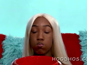 Blonde haired black teen down to fuck