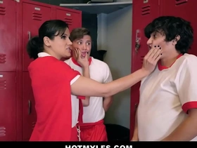 Porky's movie parody - milf gym teacher double penetration threesome from two h boys