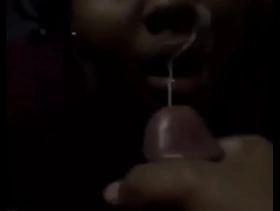 Black girl gets facial on the staircase