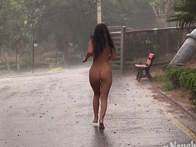 Walking nude in the rain