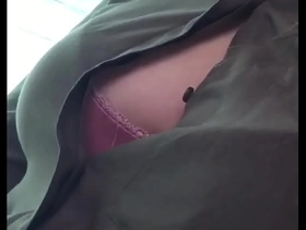 Boob show in the bus