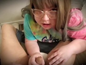 Fat horny christian girl blows you on the toilet