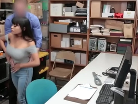 Horny officer fucks a hot teen in his office before taking her to jail