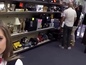 Pawnshop amateur spreads before sex in store