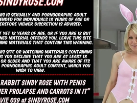 Easter rabbit sindy rose with penis pump on prolapse and carrots