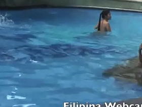 Filipina.webcam girl in pool party get ready in hotel in Manila stripping for me