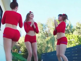 Cheerleaders lesbians make an orgy