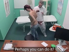 Fake doctor fucks amateur in bathroom