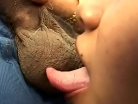 Indian whore gets her pussy fucked during interracial threesome with studs