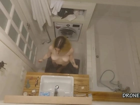 Kamila back the bathroom - spy cam