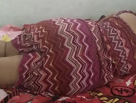 Young girl taped measurement sleeping with nigh unto camera so that her vagina can be Typography arbitrary under her clothes without breeches and to see her naked buttocks