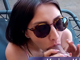 Teen sucking big dick and cum in mouth - outdoor blowjob