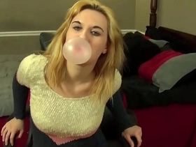 Fifi foxx blows big hubba bubba bubbles with gum