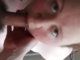 Loves daddy's cock licking his balls jerks off on my face